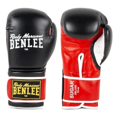 Abbildung von Benlee Boxhandschuhe aus Leder Sugar Deluxe Black/Red 14 oz