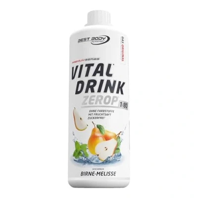 Abbildung von Best Body Nutrition Vital Drink ZEROP® Birne Melisse, Original Getränkekonzentrat Sirup zuckerfrei, 1:80 ergibt 80 Liter Fertiggetränk, 1000 ml