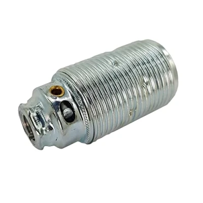 Abbildung von E14 Fassung Metall chromfarben M10x1 Gewinde Lampenfassung Metallfassung