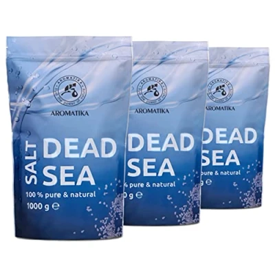 Abbildung von Totes Meer Salz 3kg Badesalz und Saunasalz für Entspannung Urmeer Badewanne Körperpflege Guter Schlaf Mineral im Beutel Badezusatz 3 zippack x 1kg