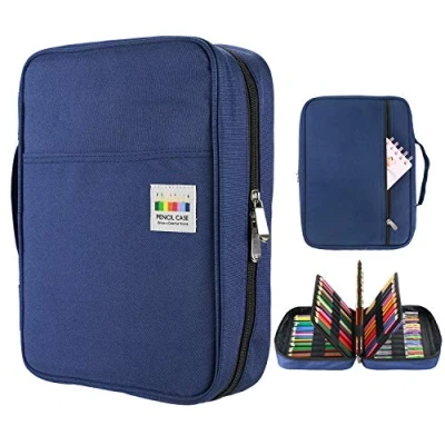 Abbildung von YOUSHARES Große Federmappe Federmäppchen mit 220 Fächern, 145 Slots Gel Pens für Mäppchen Aesthetic Etui, Schlampermäppchen Handy Multilayer Color Pencil Case Pens, Pencils (Marineblau)