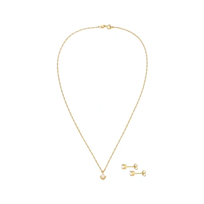 Abbildung von Elli Jewelry SET Earring &amp; Necklace Ohrringe, Damen, Größe: 40, Gold