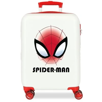 Abbildung von Joumma Marvel Spiderman Authentic Kabinenkoffer, weiß, 38 x 55 20 cm, Harter ABS Kunststoff, seitlicher Kombinationsverschluss, 35 l, 2 kg, 4 Doppelrollen, Handgepäck, Talla única,