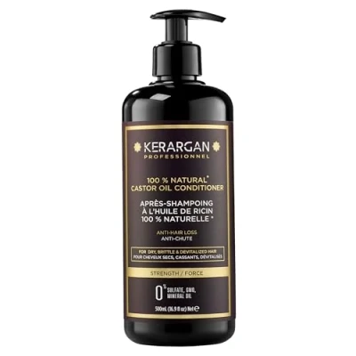 Abbildung von Kerargan Haarspülung mit Rizinus, Argan und Kamillenöl, um Ihre Haarfasern zu nähren regenerieren sie gleichzeitig verschönern Sulfat, Paraben Silikonfreii 500 ml