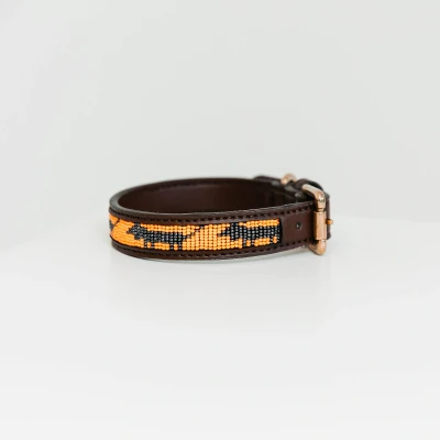 Abbildung von Kentucky Kragen Handgemachte Perlen Orange 58cm