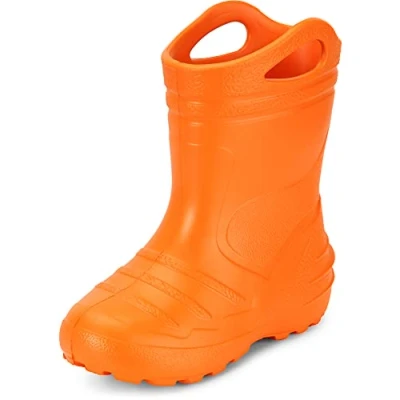 Abbildung von Ladeheid Gummistiefel Kinder federleichte Eva Regenschuhe Bequeme und leichte Regenstiefel perfekt für Frühling Sommer KL051 S (Orange, 23 EU)