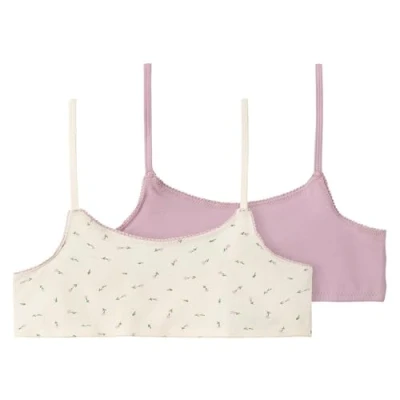 Abbildung von Name it Nkfshort Strap Floral 2 PACK Bustier für Kinder, Größe: 116, Buttercream