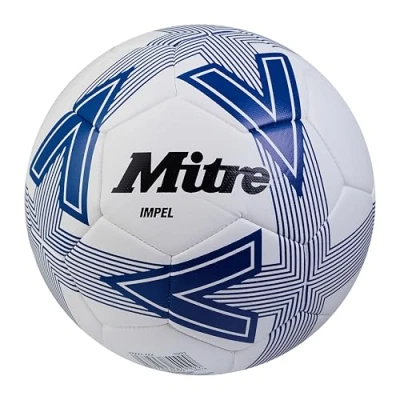 Abbildung von Mitre Impel L30P Fußball, hohe Strapazierfähigkeit, Formbeständigkeit, Weiß/Blau, 3