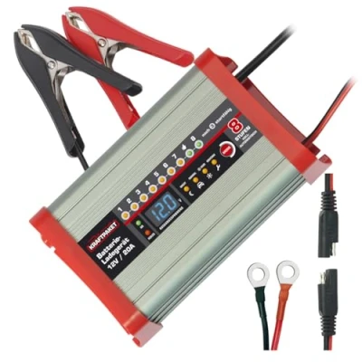 Abbildung von Dino KRAFTPAKET 20A 12V Batterieladegerät 10A intelligentes und automatisches für Blei Säure, GEL, EFB, AGM Batterie KFZ Ladegerät Auto, Wohnmobil Camper Wohnwagen, Boot