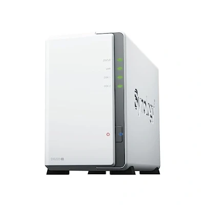 Abbildung von Synology DS223j 2 Bay Diskstation NAS (Realtek RTD1619B 4 Core 1.7 GHz 1GB DDR4 Ram 1xRJ 45 1GbE LAN Port) Bundle mit x 6TB WD RED Plus HDD (WD60EFPX 68C5ZN0)