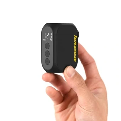 Abbildung von Tiny Pump anoutway Mini Fahrradpumpe, Elektrische luftpumpe mit digitalem Manometer, Fahrradluftpumpe, automatische Abschaltung für Mountainbike, Stadtrad und Rennrad AT1 PRO
