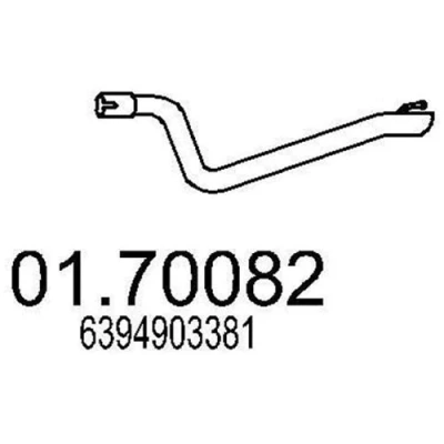 Abbildung von MTS 01.70082 Abgasrohr 880 hinten für Endschalldämpfer MERCEDES BENZ: Vito Minibus