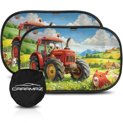 Abbildung von CARAMAZ Sonnenschutz Auto Baby mit UV Schutz Zertifiziert Opti Dark Saugnapf Seitenscheibe Autofenster Kinder Verdunklung 51x31cm, 2 Stück