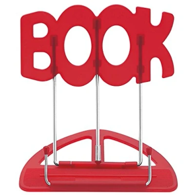 Abbildung von Wedo 21119902 Leseständer Book (aus Kunststoff, stufenlos verstellbar, vernickelte Bügel) rot, 31 x 17,5 0,5
