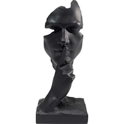 Abbildung von Kare Design Deko Objekt Quiet Face Schwarz, Figur, Skulptur, Dekoration Wohnung Modern, Dekofigur Wohnzimmer, Accessoire, 31x13x11 cm (H/B/T)