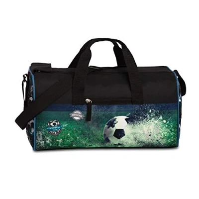 Abbildung von Fabrizio Kindersporttasche Sporttasche Reisetasche Fussball Soccer schwarz