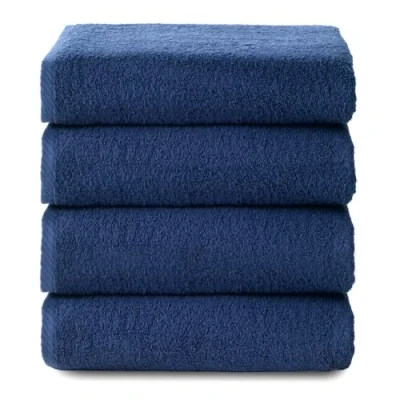 Abbildung von Top Towel Plus Badetücher 4 Gesichts oder Bidethandtücher 30x50 cm 100 % Baumwolle Marine