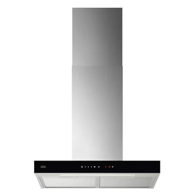 Abbildung von AEG Dunstabzugshaube Serie 6000 mit Lüften Funktion 60cm Kaminhaube Glas Ab und Umluft max. 730 m3/h im Abluftbetrieb 74 dB(A) Touch Bedienung Edelstahl GB67D61HL