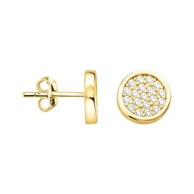 Abbildung von SOFIA MILANI Damen Ohrringe 925 Silber vergoldet/golden &amp; mit Zirkonia Steinen Kreis Ohrstecker E2552