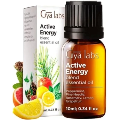 Abbildung von Gya Labs Active Energy Ätherische Ölmischung für Diffusor 100% Reines Natürliches Aromatherapie Ätherisches Öle Energie, Verjüngend &amp; Erfrischend (10 ml)