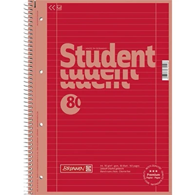 Abbildung von Brunnen 1067927123 Notizblock / Collegeblock Student Colour Code (A4 liniert, Lineatur 27, 90 g/m², 80 Blatt) rot