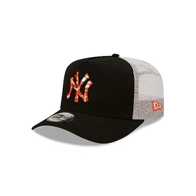 Abbildung von New Era York Yankees MLB Seasonal Infill Black A Frame Adjustable Trucker Cap One Size