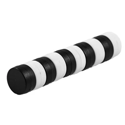 Abbildung von Magnetastico 10x starke Neodym Magnete mit Schutzschicht Schwarz Weiß &amp; Größe 12x6 mm Kleine extra stark, Büromagnete Mini Magnet für Magnettafel Kühlschrank Whiteboard Glasmagnettafel