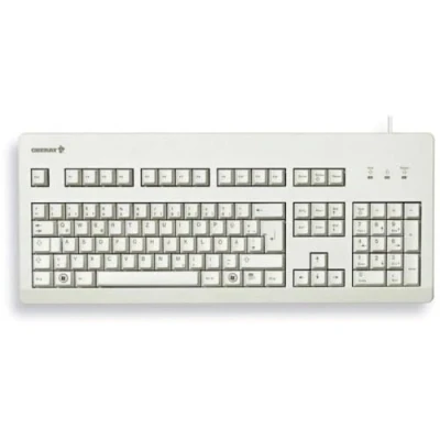 Abbildung von CHERRY G80 3000, Kabelgebundene Mechanische Tastatur, Deutsches Layout (QWERTZ), USB Anschluss, Robust, Programmierbare Tasten, MX BLUE Switches, Hellgrau