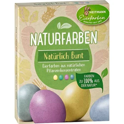 Abbildung von Heitmann Eierfarben Naturfarben Natürlich Bunt Gelb/Grün/Volett/Blau, 4 Gramm