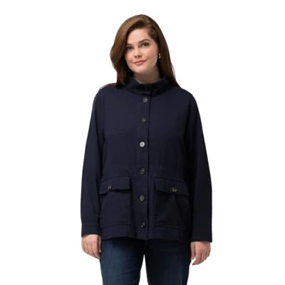 Abbildung von Ulla Popken Übergangsjacke, Damen, Größe: 42/44, Navy blue