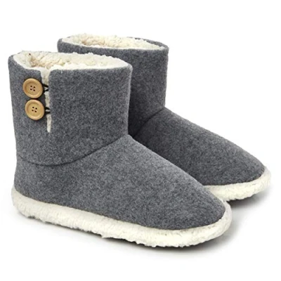 Abbildung von DUNLOP Hausschuhe Herren Warm, Geschlossene Gefüttert, Hüttenschuhe Hausboots (Anthrazit, 43 EU)