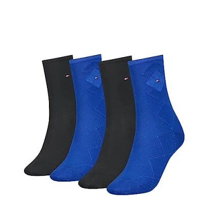 Abbildung von Tommy Hilfiger Women SOCK Shiny Argyle 4 PACK Socken, Damen, Größe: 39 42, Ultra blue