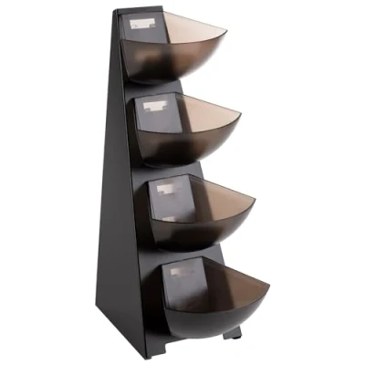 Abbildung von APS 11414 Multi Rack, Küchenregal, Gestell aus 18/0 Edelstahl, Portionsschütte Kunststoff, Portionsspender, Volumen pro Schütte 1 Liter Inhalt, 4 stufig