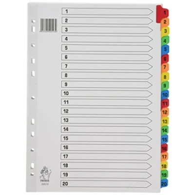 Abbildung von Rexel Mylar 1 20 Register (DIN A4, Verstärkte Taben) weiß