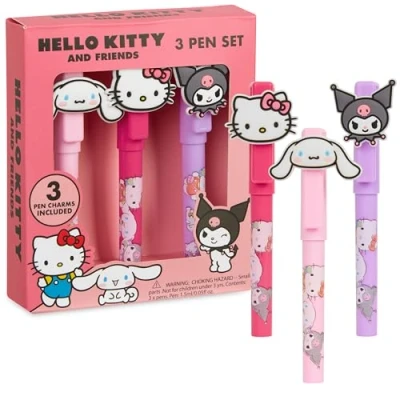 Abbildung von Hello Kitty Kugelschreiber Set mit Figurenaufsätzen Geschenk für Mädchen &amp; Teenager