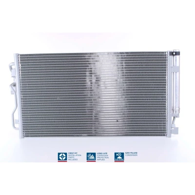 Abbildung von NISSENS 940357 Klimakondensator mit Trockner Aluminium 640 R 134a BMW: 3 Touring, 1 Hatchback, Saloon