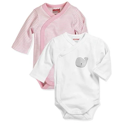 Abbildung von Playshoes Unisex Baby Wickel body 1/1 arm 2er Pack Wal 809503, 14 Rosa, 62