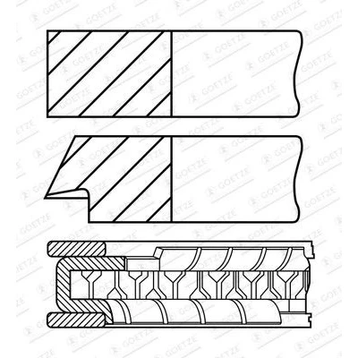 Abbildung von GOETZE ENGINE 08 430100 00 Kolbenringsatz 72