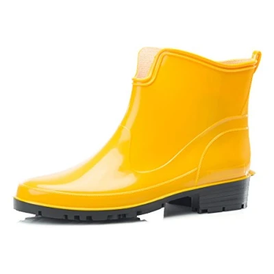 Abbildung von Ladeheid Gummistiefel Damen Kurz Wasserdicht Damenschuhe Elegant und Bequem LA 930 (Gelb, 39 EU)