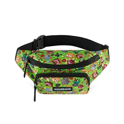 Abbildung von Minecraft Bauchtasche Kinder, Gürteltasche mit Verstellbarem Gurt Geschenke für Jungs (Mehrfarbig)