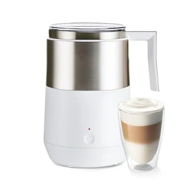 Abbildung von Tchibo Induktions Milchaufschäumer, ohne Anbrennen, spülmaschinengeeigneter Rührbehälter, warmer und kalter Milchschaum, für Latte Macchiato, Cappuccino Kakao, Cremeweiß