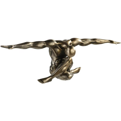 Abbildung von Casablanca Deko Figur Cliffhanger Hochwertige Skulptur aus Kunsthatz Bronze Gold Höhe 20 cm Sport Statue