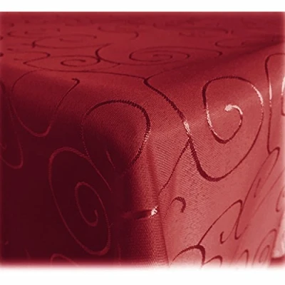 Abbildung von JEMIDI Tischdecke Ornamente Seidenglanz Edel Tisch Decke Tafeldecke 31 Größen und 7 Farben Dunkelrot 110x160