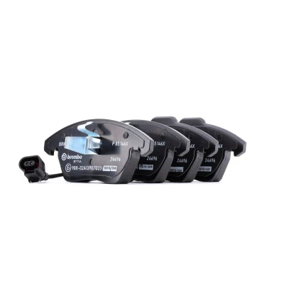 Abbildung von BREMBO P 85 146X Bremsbelagsatz inkl. Verschleißwarnkontakt ohne Zubehör VOLKSWAGEN: Touran I, Golf 6, 5, AUDI: TT Coupe, SKODA: Superb II Estate
