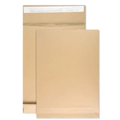 Abbildung von Netuno 50x braune Faltentasche DIN C4 229x 324 mm 130g Braun Umschlag erweiterbar Faltenversandtasche ohne Fenster große Versandtasche mit Stehboden Umschlagtasche Falte