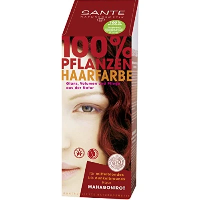 Abbildung von SANTE Naturkosmetik Pflanzen Haarfarbe Pulver Mahagonirot, Hennapulver, 100 g