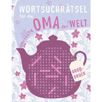 Abbildung von Wortsuchrätsel für die allerbeste Oma der Welt: Rätselbuch in großer Schrift als Geschenk beste Oma. Gedächtnistraining Erwachsene, Senioren und Rentner. Großdruck