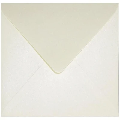 Abbildung von Netuno 25x Briefumschlag quadratisch Perlmutt Creme 153x 153 mm 120g Aster Metallic Cream elegante Glanz Umschläge Pearls Perleffekt metallisch glänzend Hochzeitsumschläge schick