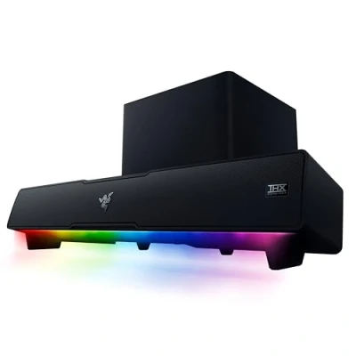 Abbildung von Razer Leviathan V2 PC Gaming Soundbar (mit Dolby 5.1 Surround Sound, leistungsstarkem Subwoofer für Tiefe Bässe, ideal Gaming, Filme und Musik) Schwarz