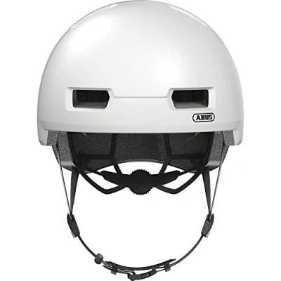 Abbildung von ABUS Stadthelm Skurb ACE Stylischer Fahrradhelm im Alltag, beim Skaten, BMX Fahren oder Longboarden Silber/Weiß, Größe L
